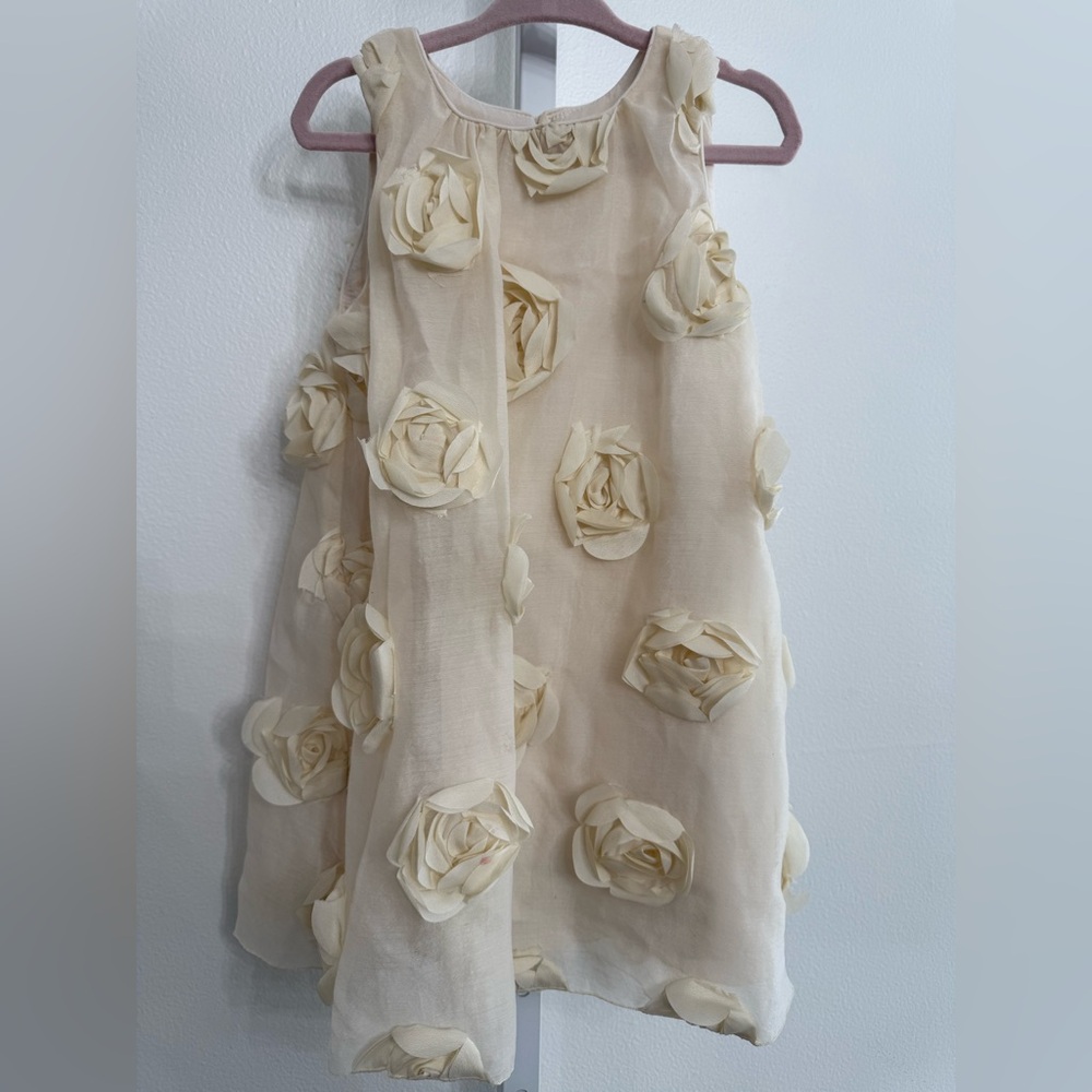 Zara Cream Rosette Kids Dress